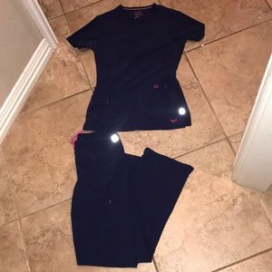 Smitten scrub set in navy blue